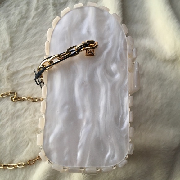 NWT Rachel Roy Lucite Basket Acrylic Crossbody Purse Bag - Picture 5 of 8